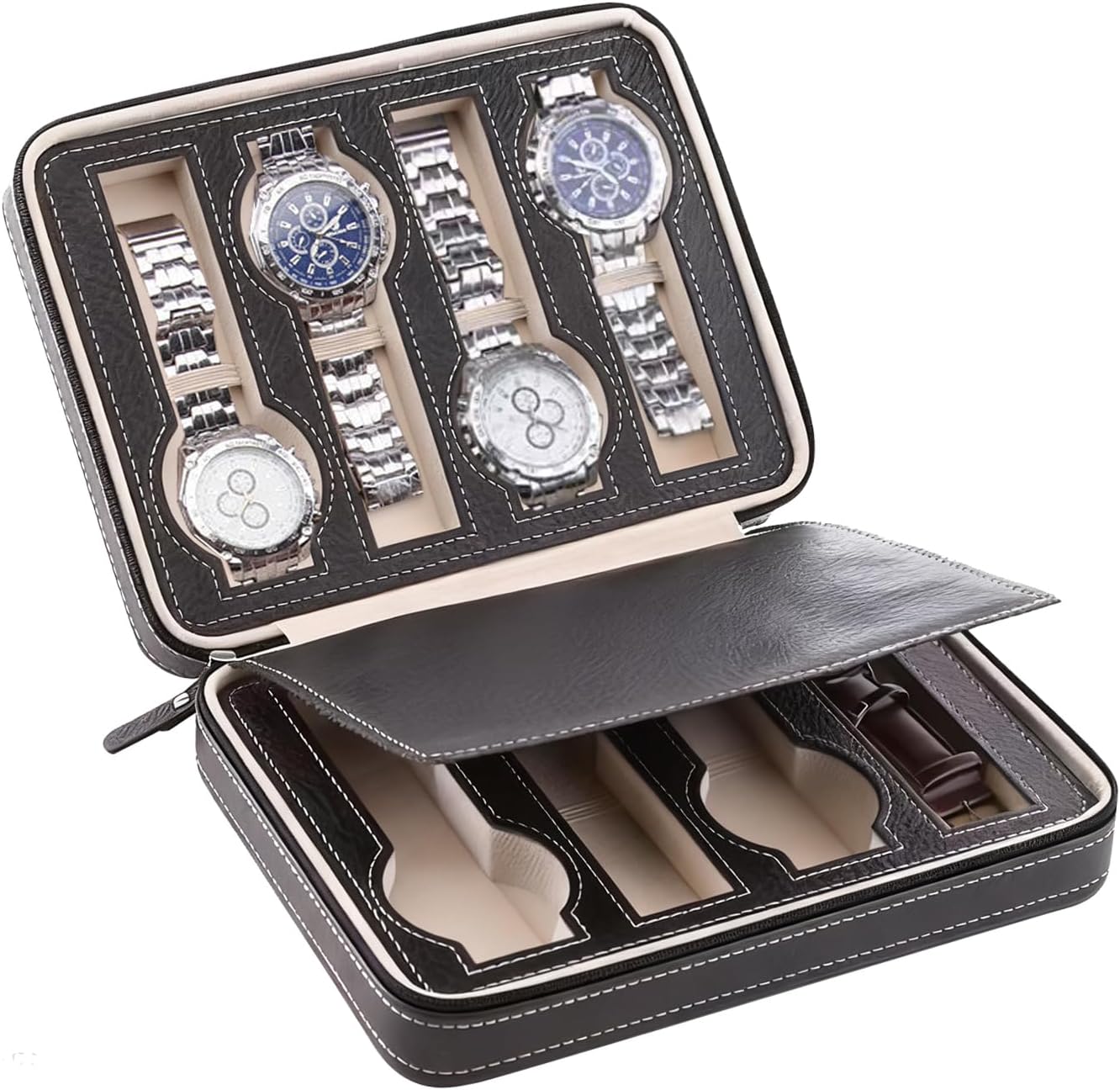Watch Organizer Men – Chamber Wrist, Accessory Holder with Structured Shell Build, Secure Placement System, Lightweight Transport Friendly Storage Design, Personal Collection Unit | for Party