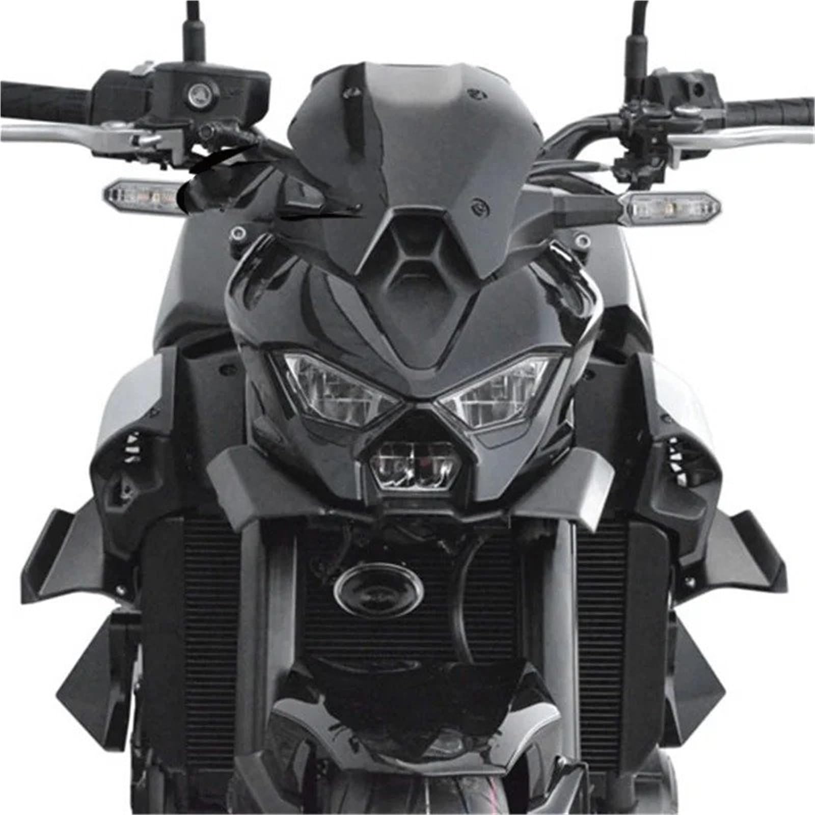 para para Z900 SE 2025 Accesorios De Motocicleta Downforce Alerones Laterales Desnudos Deflector ala Aerodinámico ala Motocicleta(Black Combo)