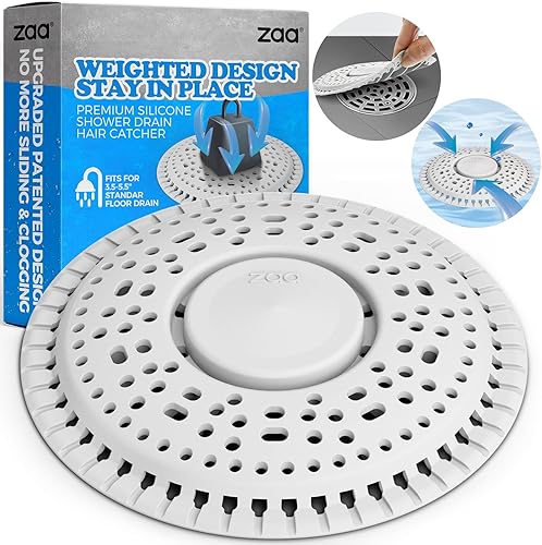 Miniatura 8 de zaa Recogedor de pelo de drenaje de ducha, protector de drenaje de silicona premium y cubierta de drenaje de ducha para desagües regulares de ducha