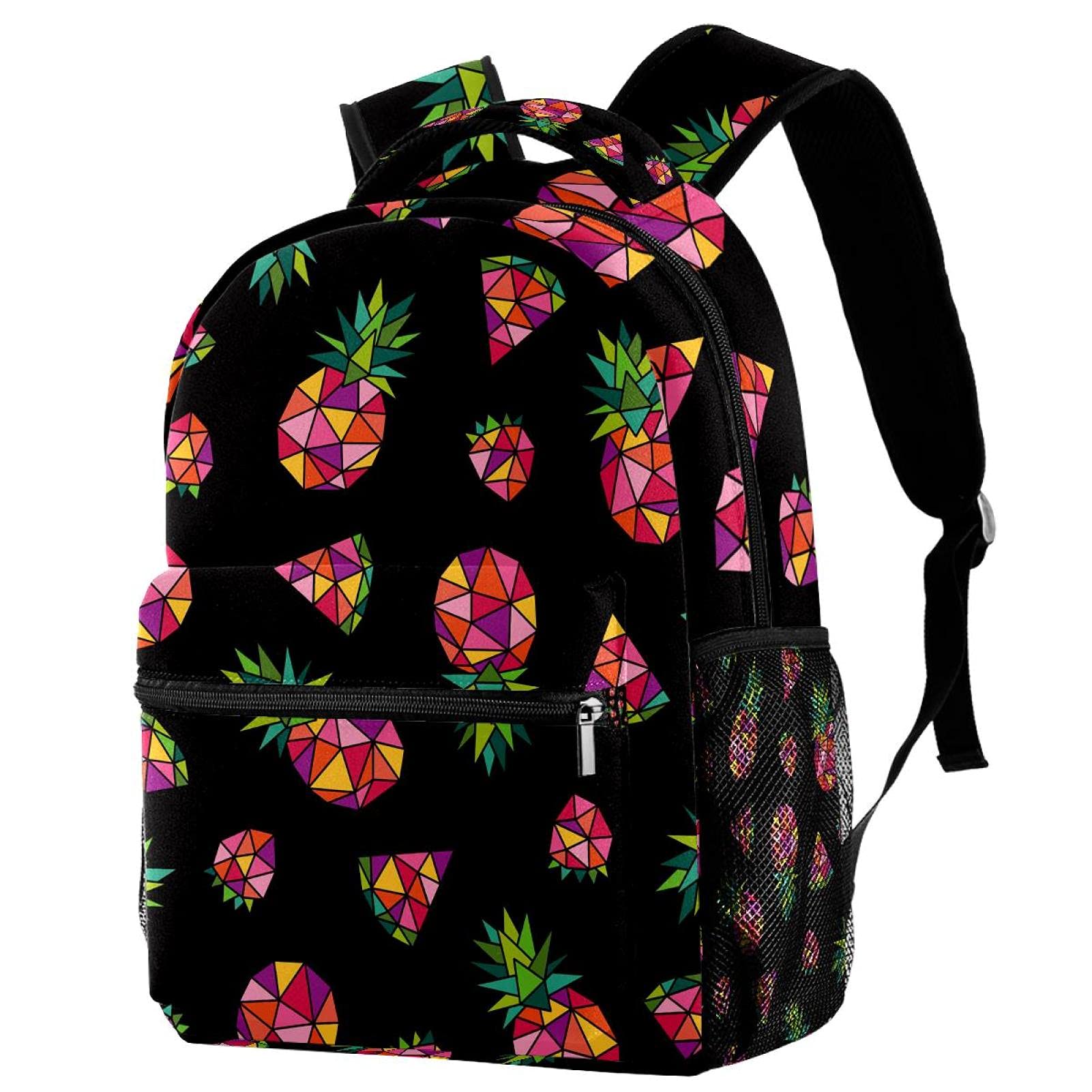 Sac à dos pastèque géométrique avec porte-bouteille pour le campus