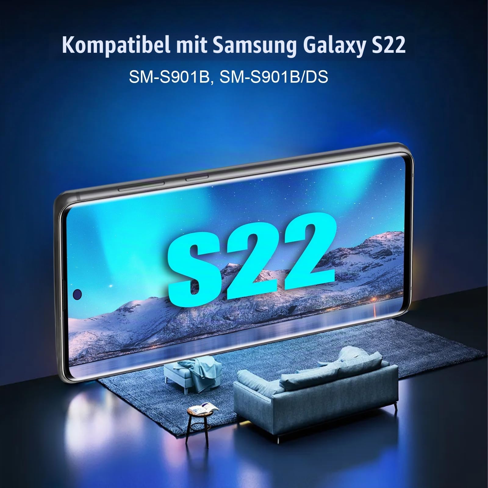 DTD Display für Samsung Galaxy S22 5G SM-S901B, SM-S901B/DS LCD Bildschirm Ersatz Touch Screen Montage mit Werkzeugen (Schwarz mit Rahmen, Ohne Fingerabdruckerkennung)