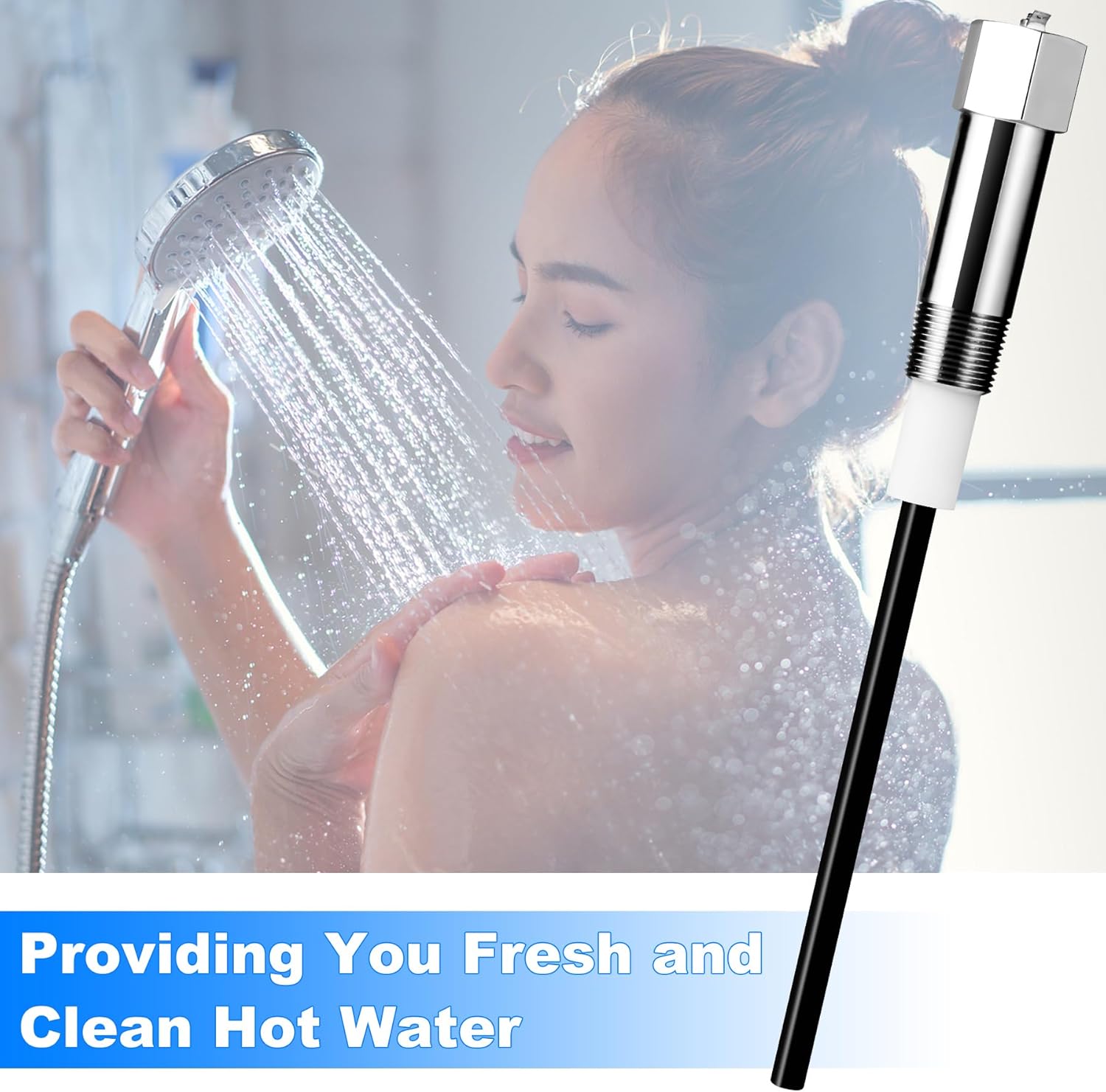 Powered Anode Rod for Water Heater(40-89 Gallon Tank) Electric Anode Rod Made of Titanium,25-Year Warranty，Anti-rust, Anti-Corrosion, Reduce Scale,Water Heater Anode Rod Powered Anode Rod