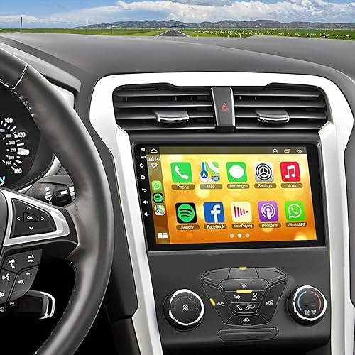 9 inch Car Radio for Ford Fusion Mondeo 2013 2014 2015 2016 2017 2018 2019 with Wireless CarPlay Android Auto WiFi Bluetooth FM RDS GPS DSP SWC [2+32G]