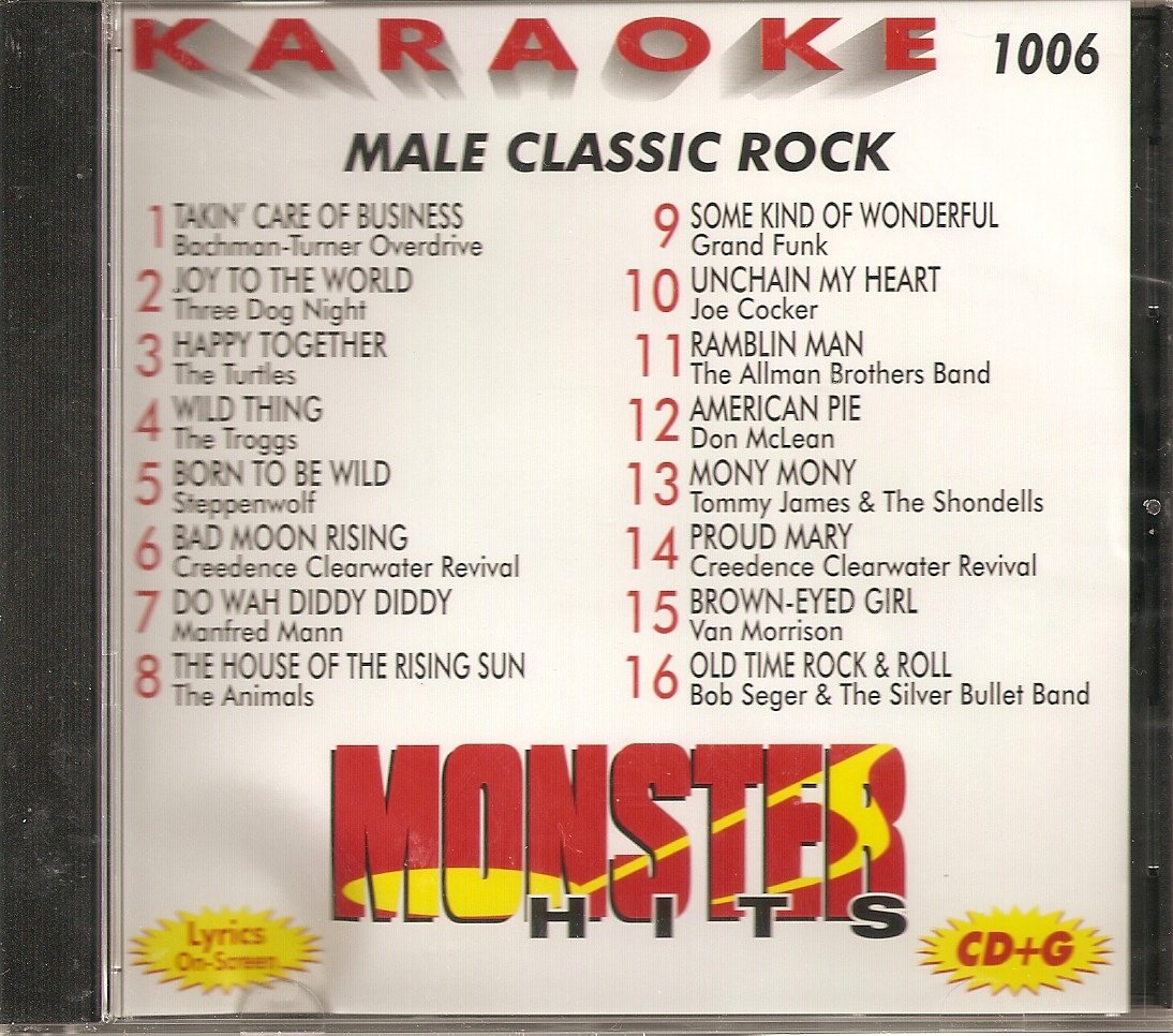 Monster #1006 Karaoke CDG MALE CLASSIC ROCK OLDIES