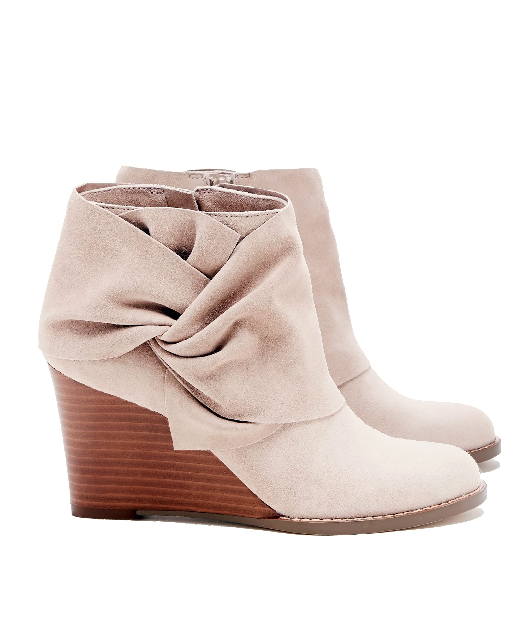Fashare Womens Wedge Booties Bow Knot