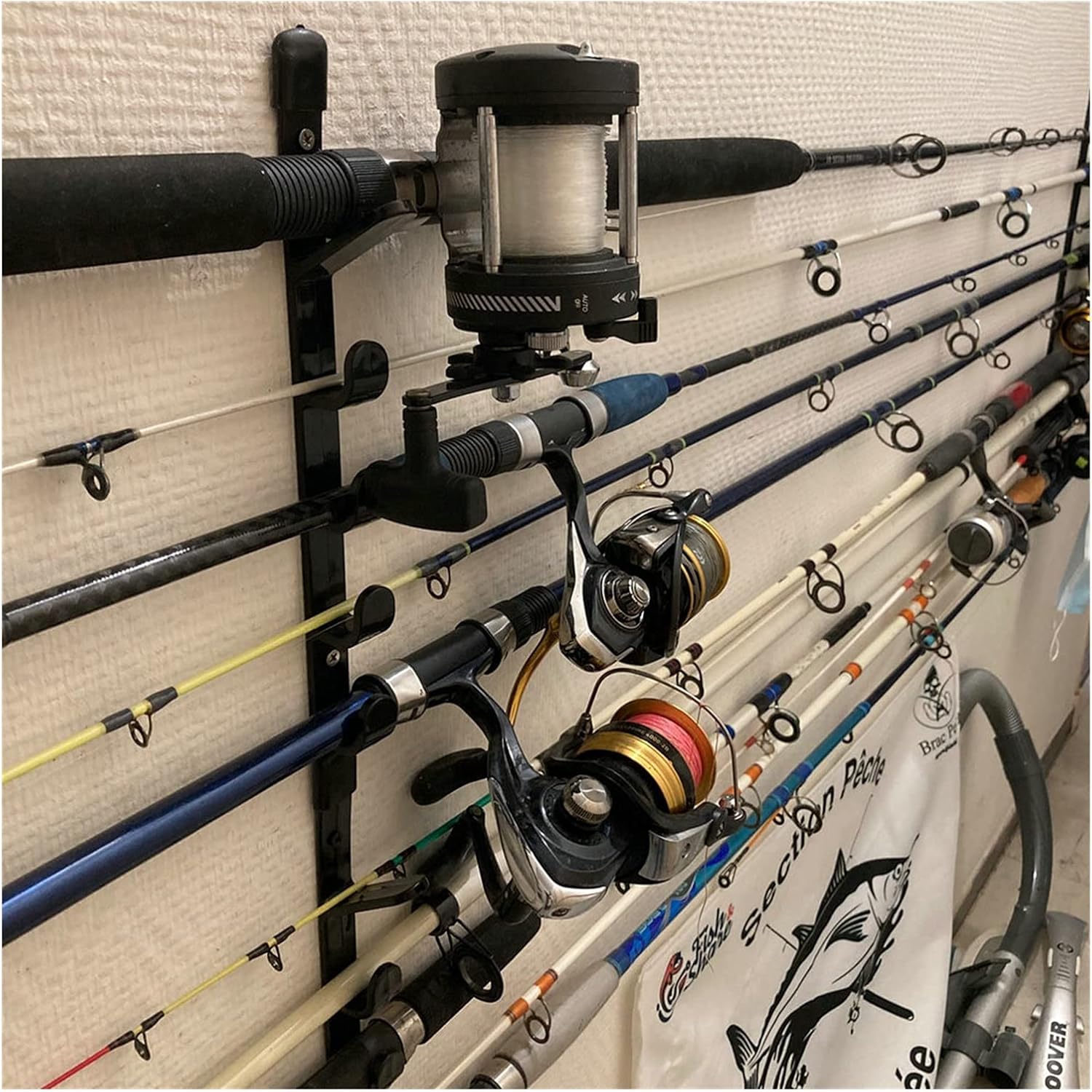 Fishing Gear Fishing Rods Storage Wall Bracket Practical Tool Fishing Pole Rack for 5 Rods Hard Plastic Holder 1 Pair Fishing Accessories