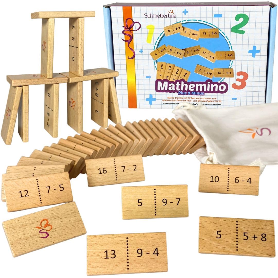 Domino Express 400 Jeu De Domino Chiffres Captain Smart - 24 Pièces, Apprentissage Addition/Soustraction 3 Ans Domino Grande Pièces Enfant