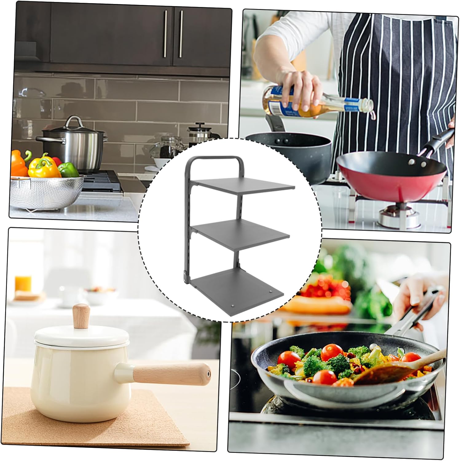 Multi-functional Pot Rack Space-saving Kitchen Organizer for Under-sink Storage Three Design for Efficient Cabinet Use
