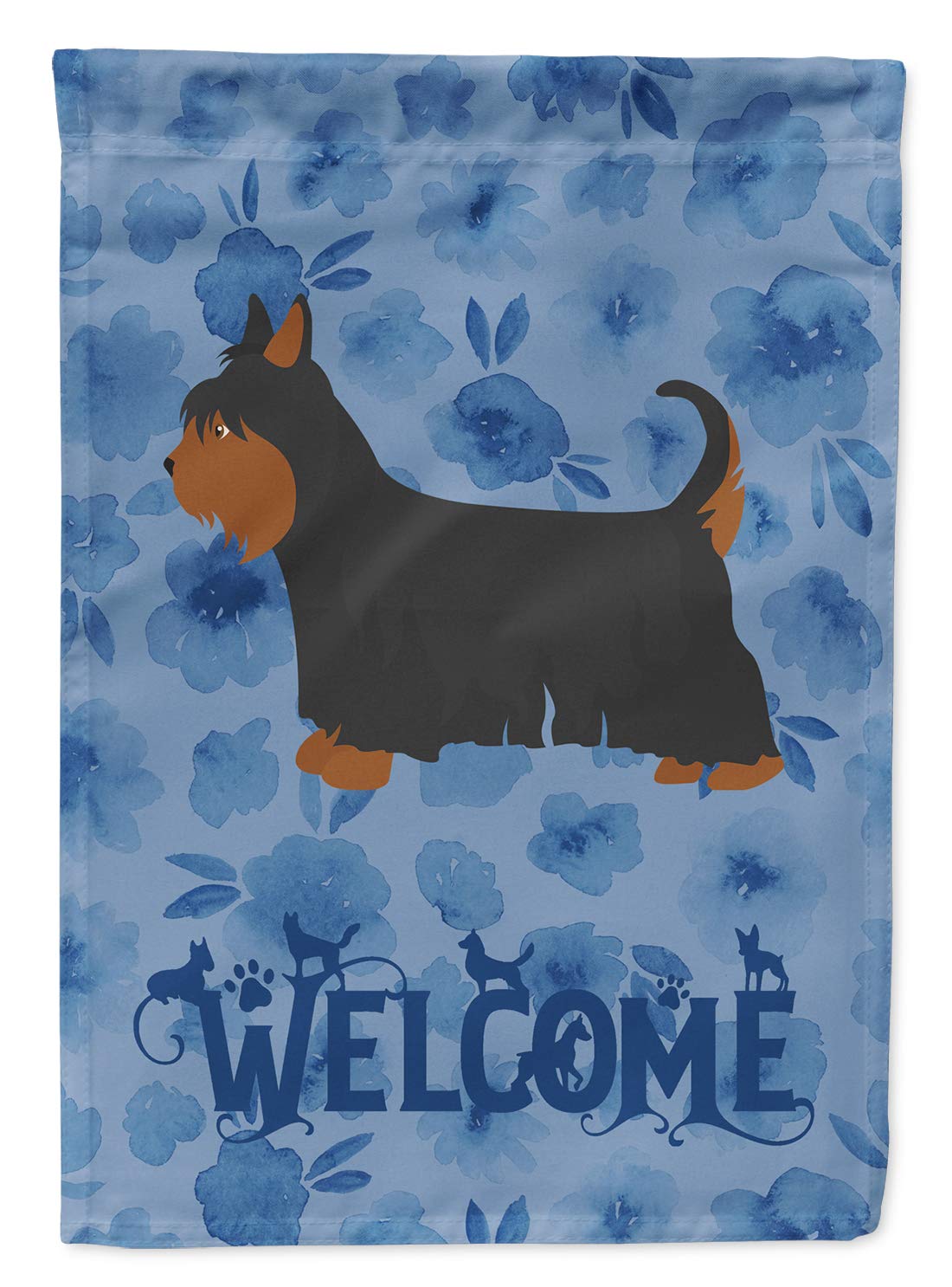Drapeau de bienvenue Terrier australien soyeux pavillon extérieur CK5966GF