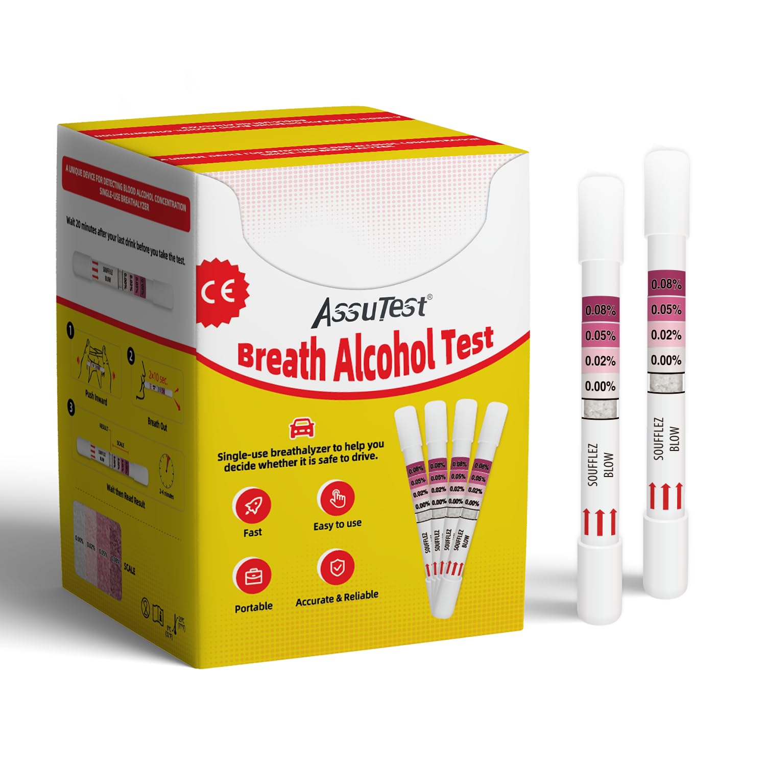 Amazon.com: AssuTest 25 Tests Breathalyzers for Alcohol, Single