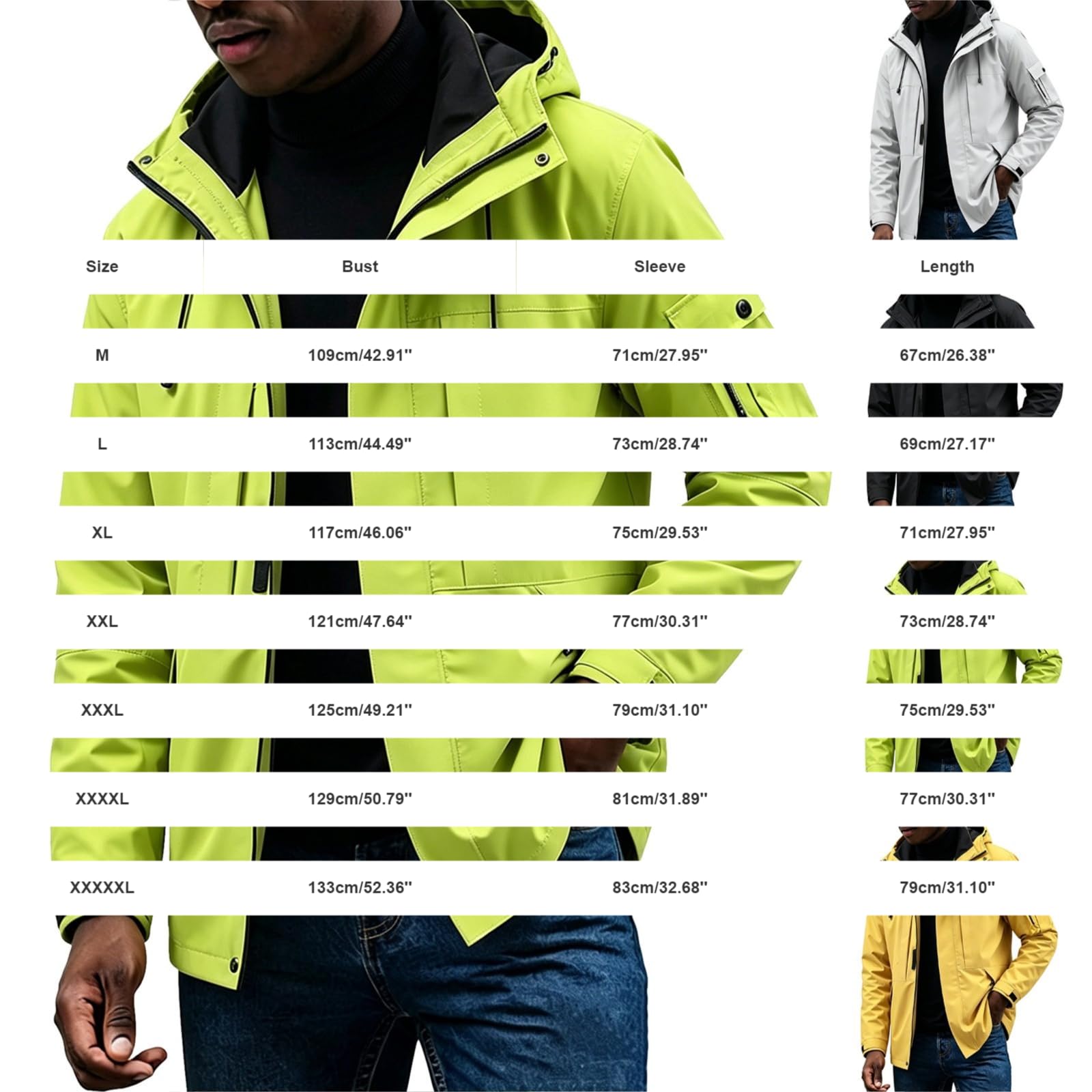 Chubasquero para hombre, resistente al agua, transpirable, chaqueta softshell para hombre, ligera, resistente al viento, chaqueta funcional con capucha, chaqueta de entretiempo, chaqueta de lluvia