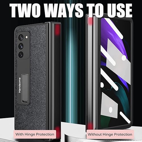 Miniatura 5 de Miimall Funda compatible con Samsung Galaxy Z Fold 2, protección de bisagra desmontable + soporte de aleación + cubierta de pantalla resistente a