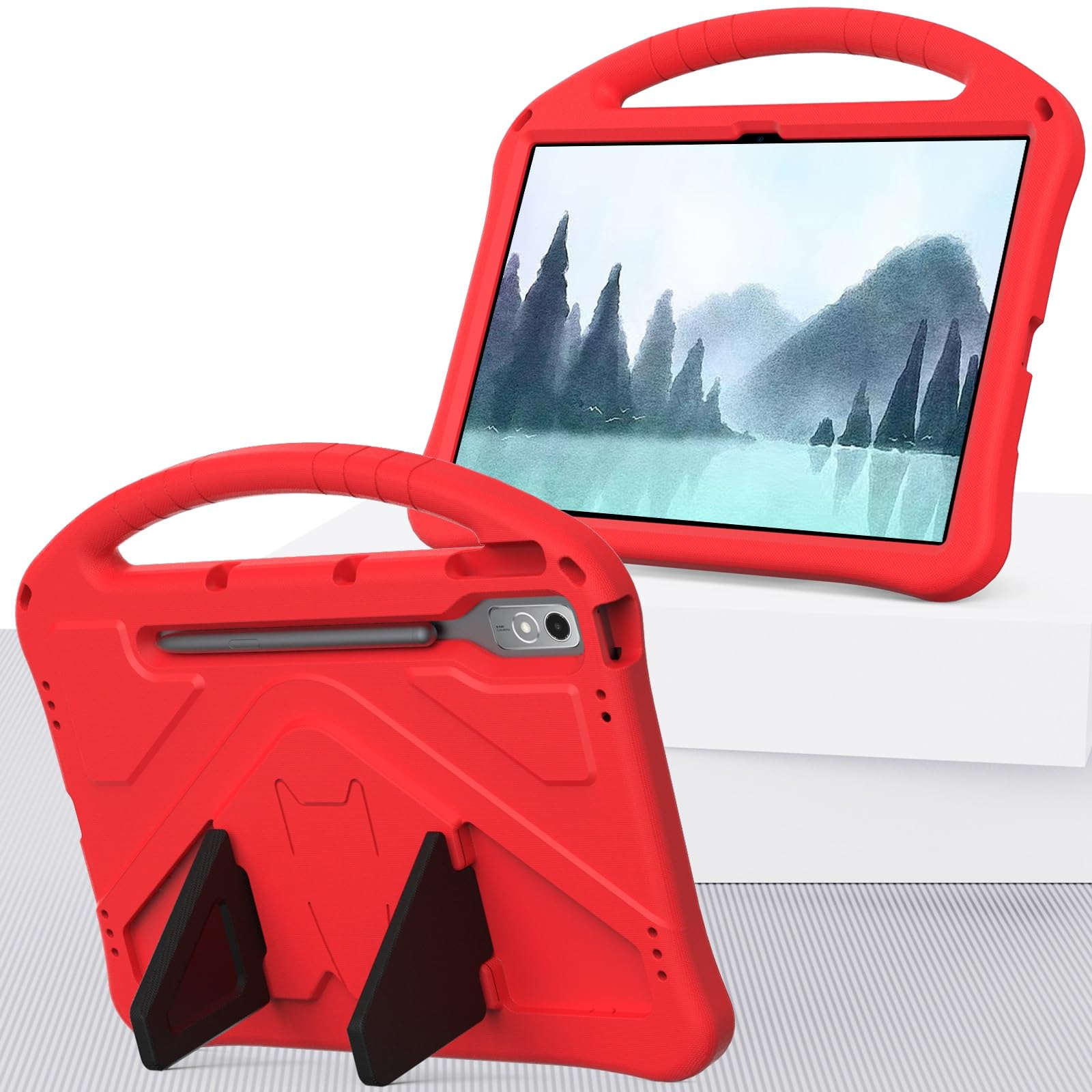 Custodia protettiva per tablet PC Custodia per bambini compatibile con Lenovo Tab P12/Tab Pad Pro 12,7 pollici Custodia per tablet, custodia protettiva antiurto, resistente agli urti con manico