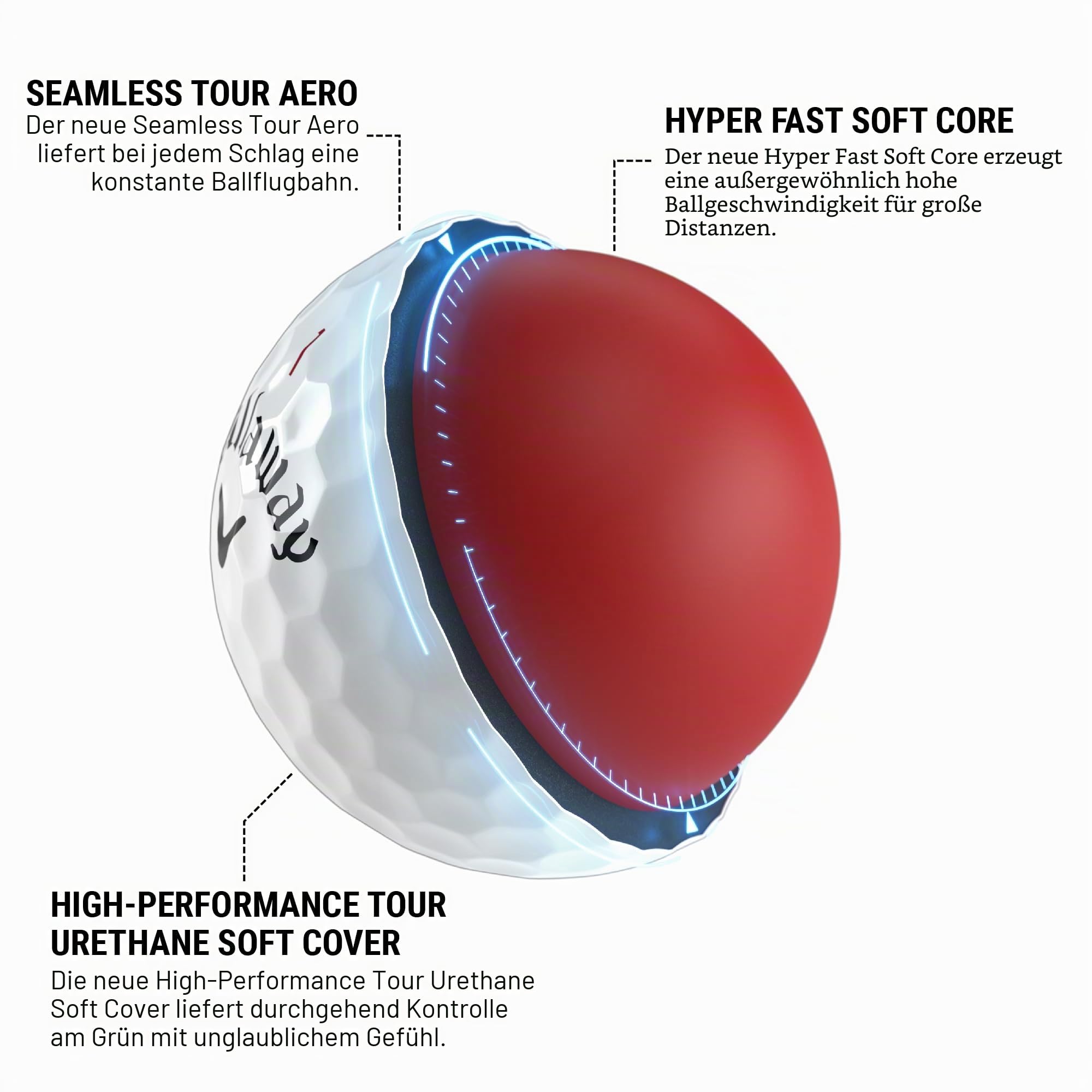 Callaway Golfbälle aus Chrom, weich