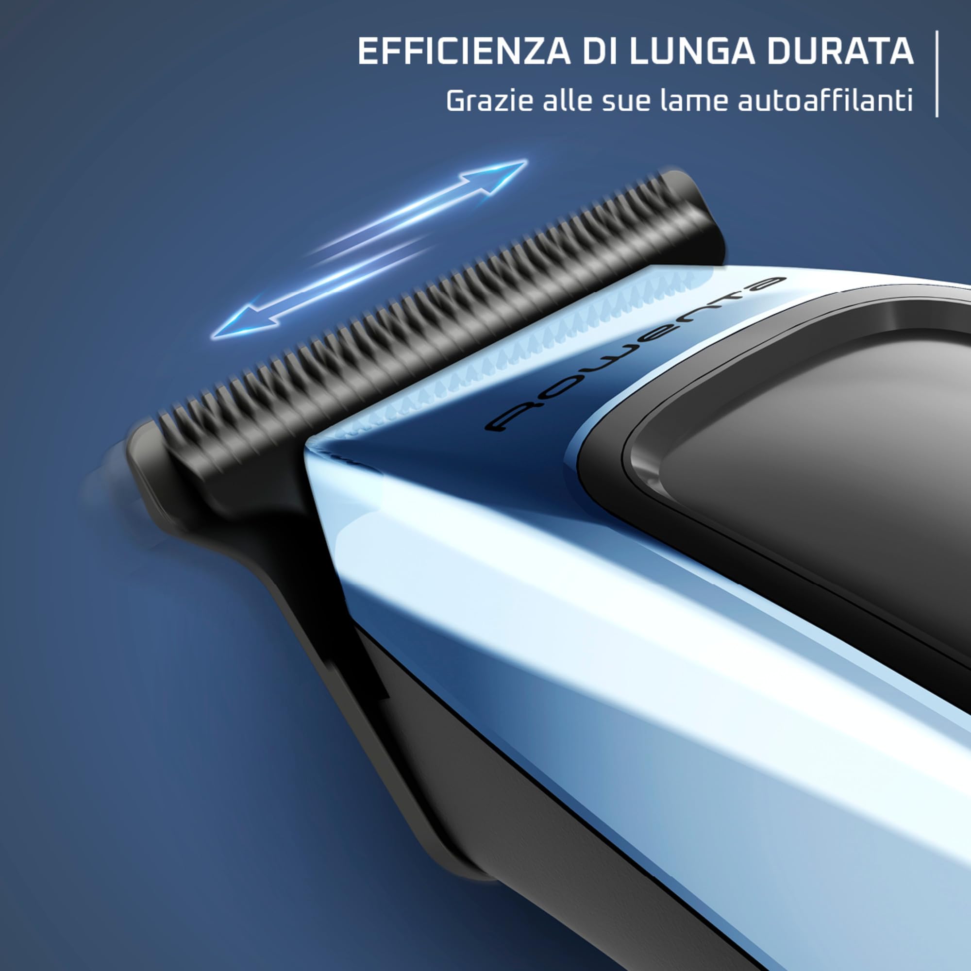 Rowenta Barber Experience, Rasoio Regolabarba Professionale da Uomo, Lama a T di Precisione per Capelli e Barba, 5 Pettini Fissi, 90 Min Autonomia, TN1851E0