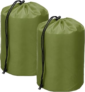 Drawstring Bag with Toggle, Cinch and Ditty Pouch Portable Outdoor Products Ditty Bag 3x7 & 2Pcs & Army Green - Fit For(Backpacking/Camping/Traveling)