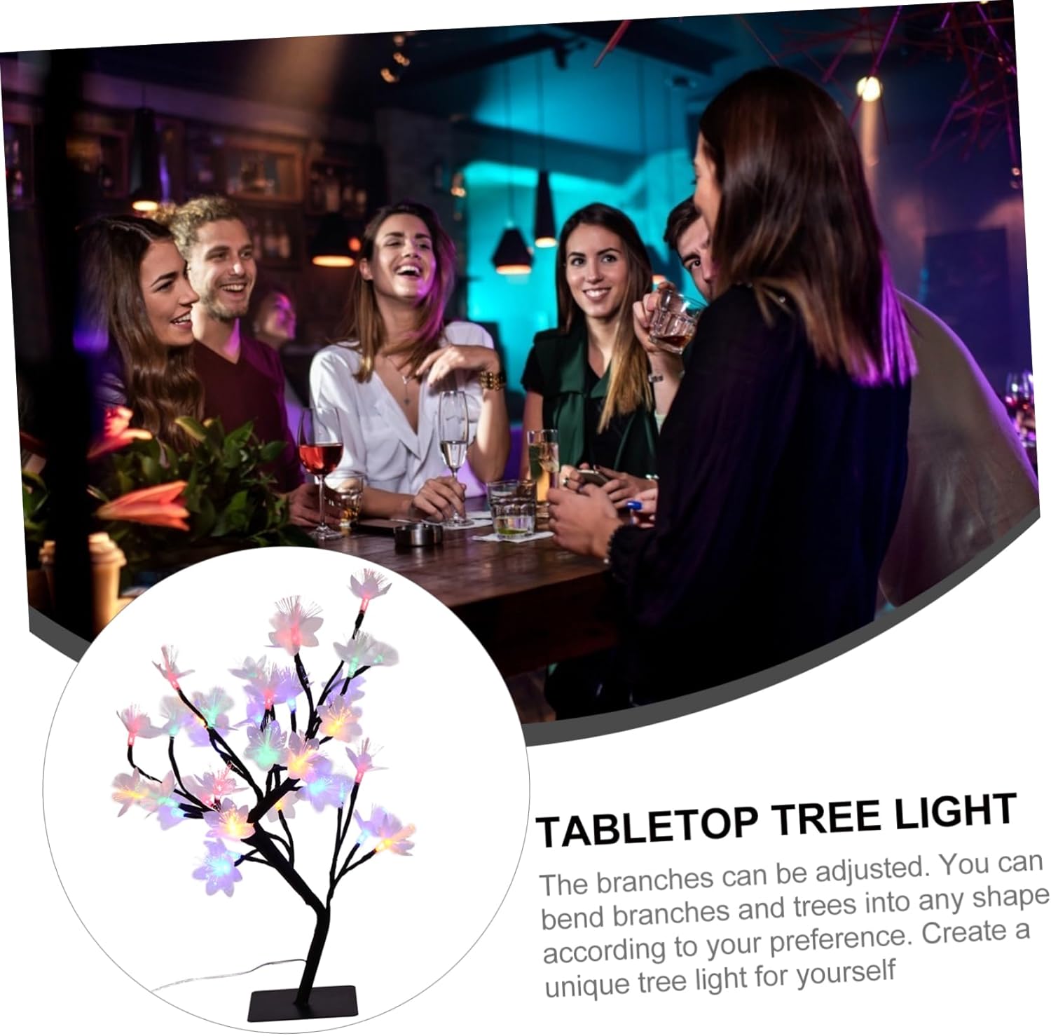 MERRYHAPY 1pc Led Desktop Tree Light USB Powered Optical Bonsai Lamp for Bedroom Wedding and Artificial Flower Light LEDs Safe and Odorless