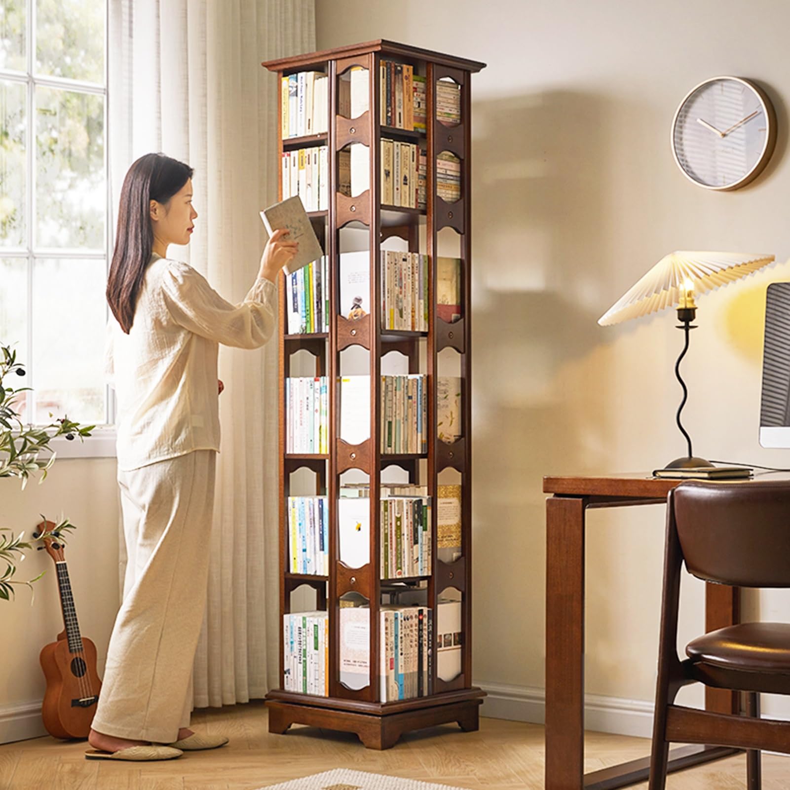 Amazon.com: 360° Rotating Bookshelf Tower, Modern Revolving