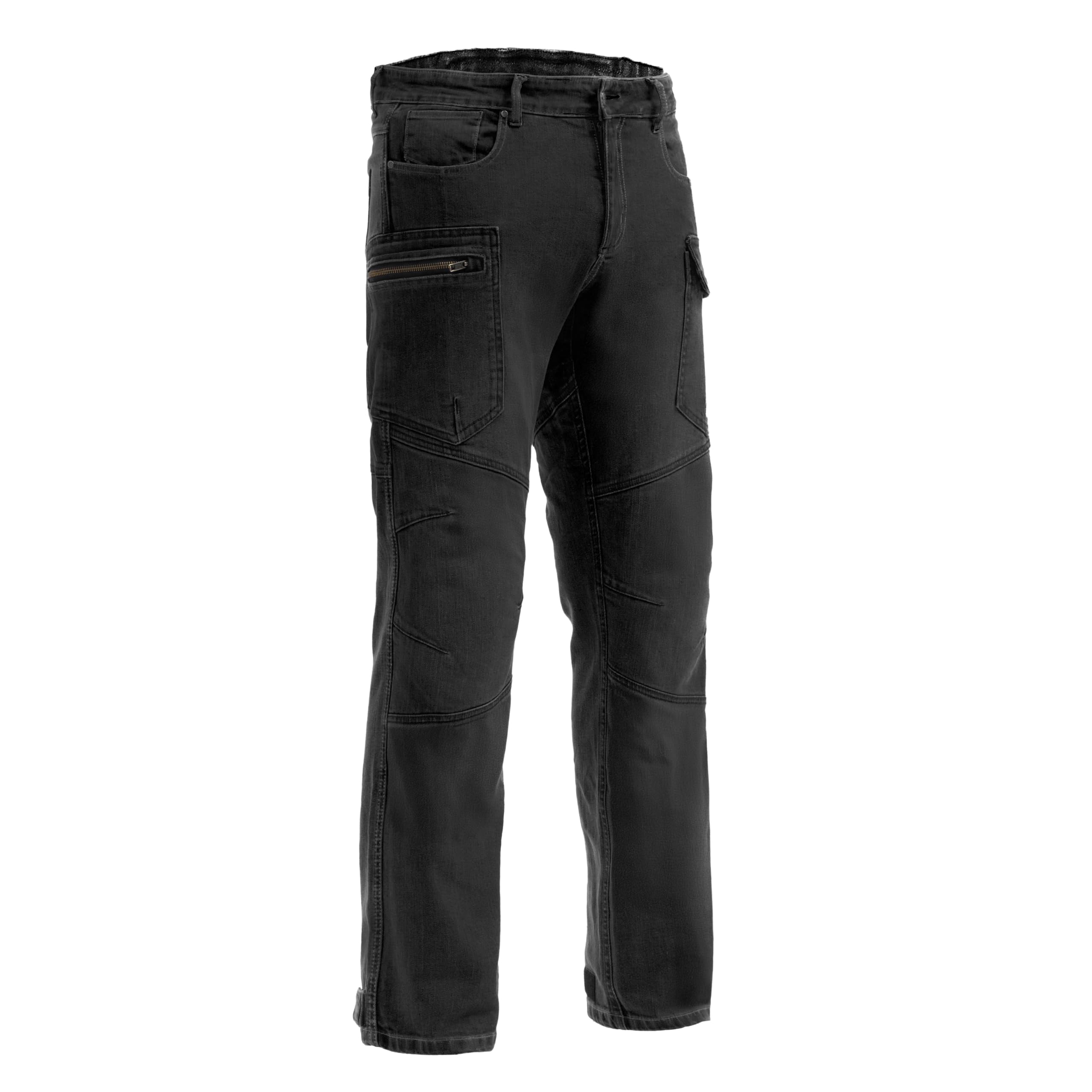 BROGER Bronx Motorradjeans Motorradhose Herren | Denim | Aramidfaser Futter | Knie und Hüftprotektoren Stufe 1 | Cargotaschen | Schutzstufe AA | Regular Fit