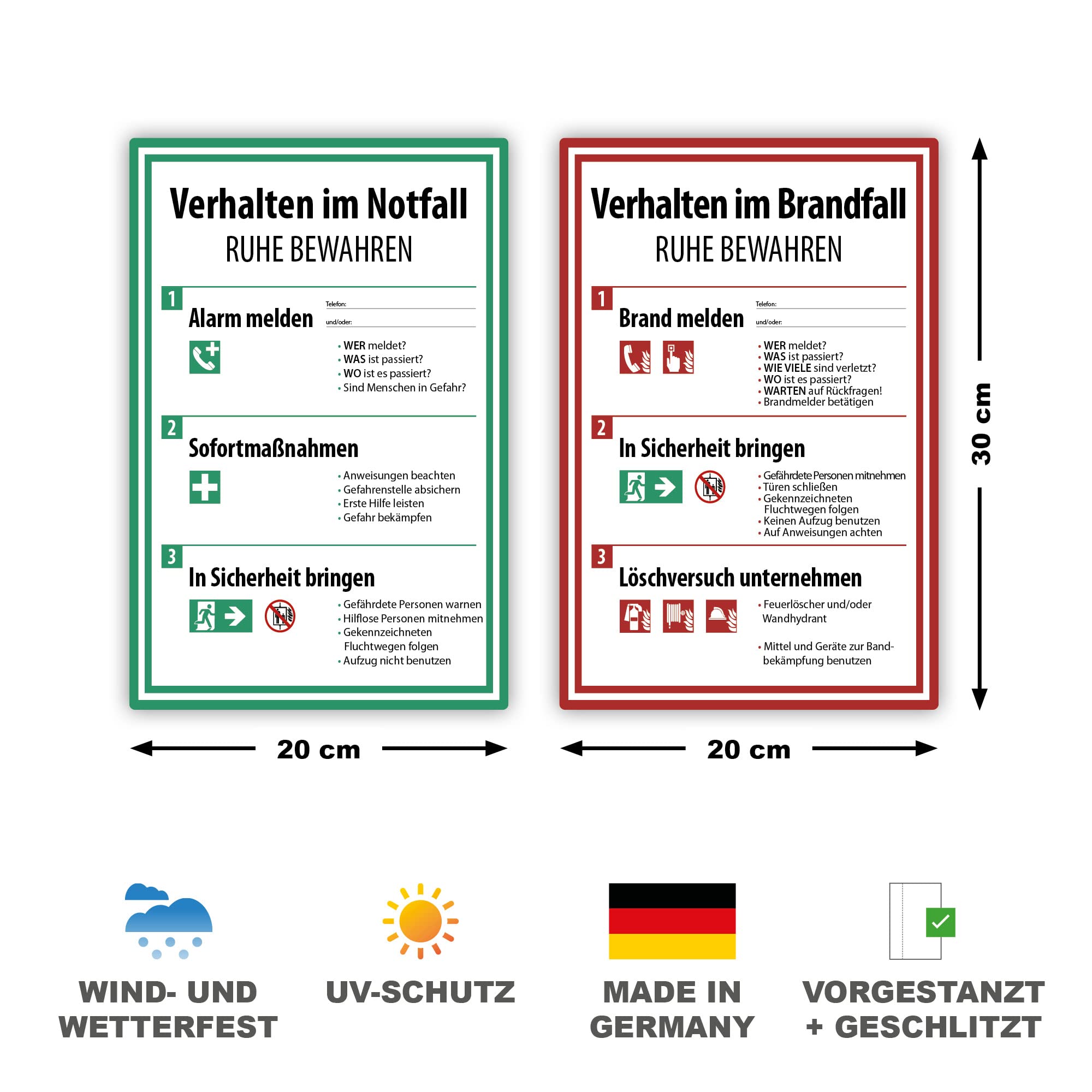 10 x high-quality stickers behaviour in case of fire/emergency in A4 - Image 2