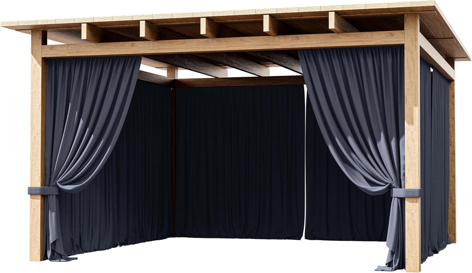4-Panel Gazebo Curtain, 12×12ft Waterproof Outdoor Privacy Panels with Zipper, Designed for Patio & Backyard Gazebo Tent (Curtain Only)