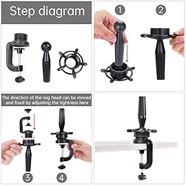 ZGCYSMHT 20 Inch Wig Head Cork Canvas Block Head Mannequin Head With Stand for Making Wigs (20inch)