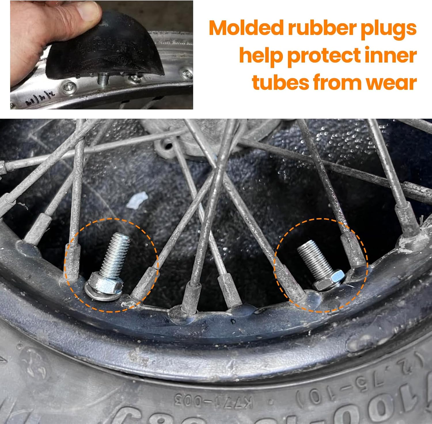 Motorcycle Wheel Rim Lock, 1.85" Tyre Rim Lock Avoid Damage to Inner Tubes, Secure Wheel Clamp Tire Grip Inner Tube Bolt Replacement for Motorcycle Dirt Bike Pit Bike