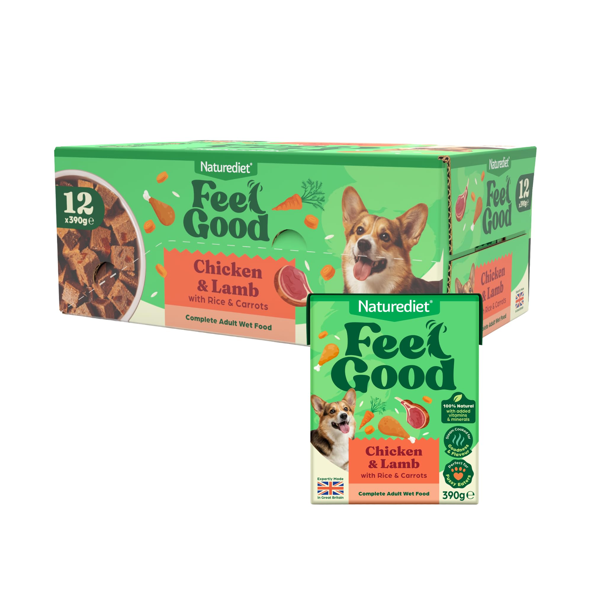 Naturediet Feel Good Wet Dog Food, Chicken & Lamb, 12 x 390g Packs — image 1