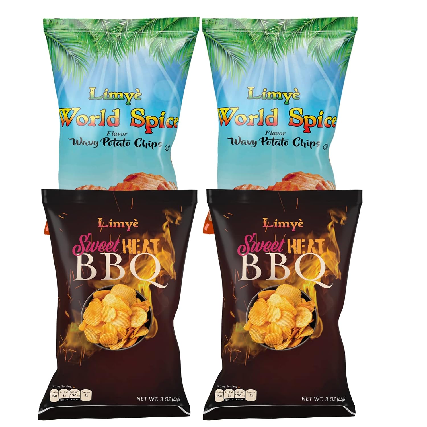 Wavy Potato Chips (World Spice, 4pack)