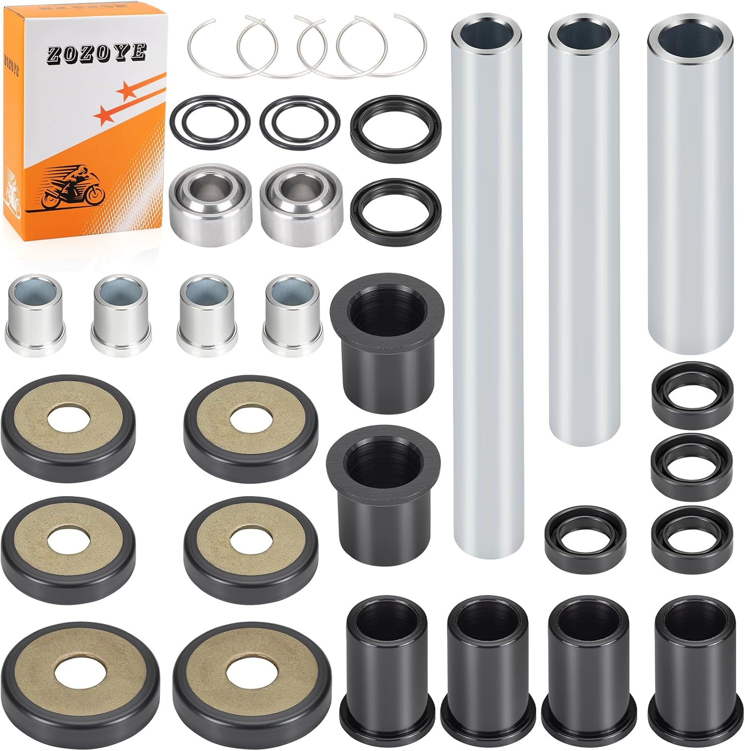 Rear Upper+Lower A-arm Bushing Shaft Kit for Honda Rincon 650 680 TRX650 TRX680 2003-2014