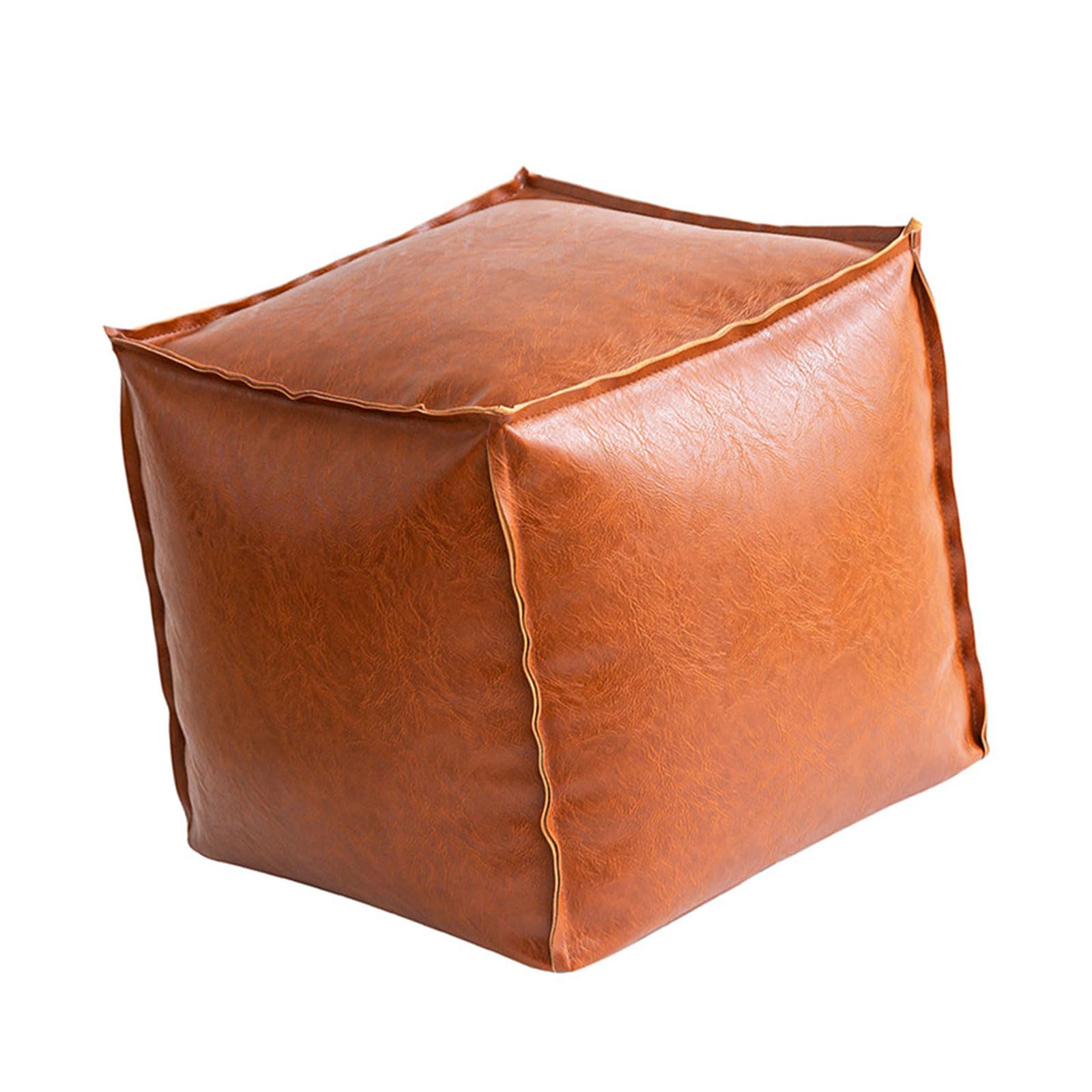 Tabouret de rangement multifonctionnel en simili cuir