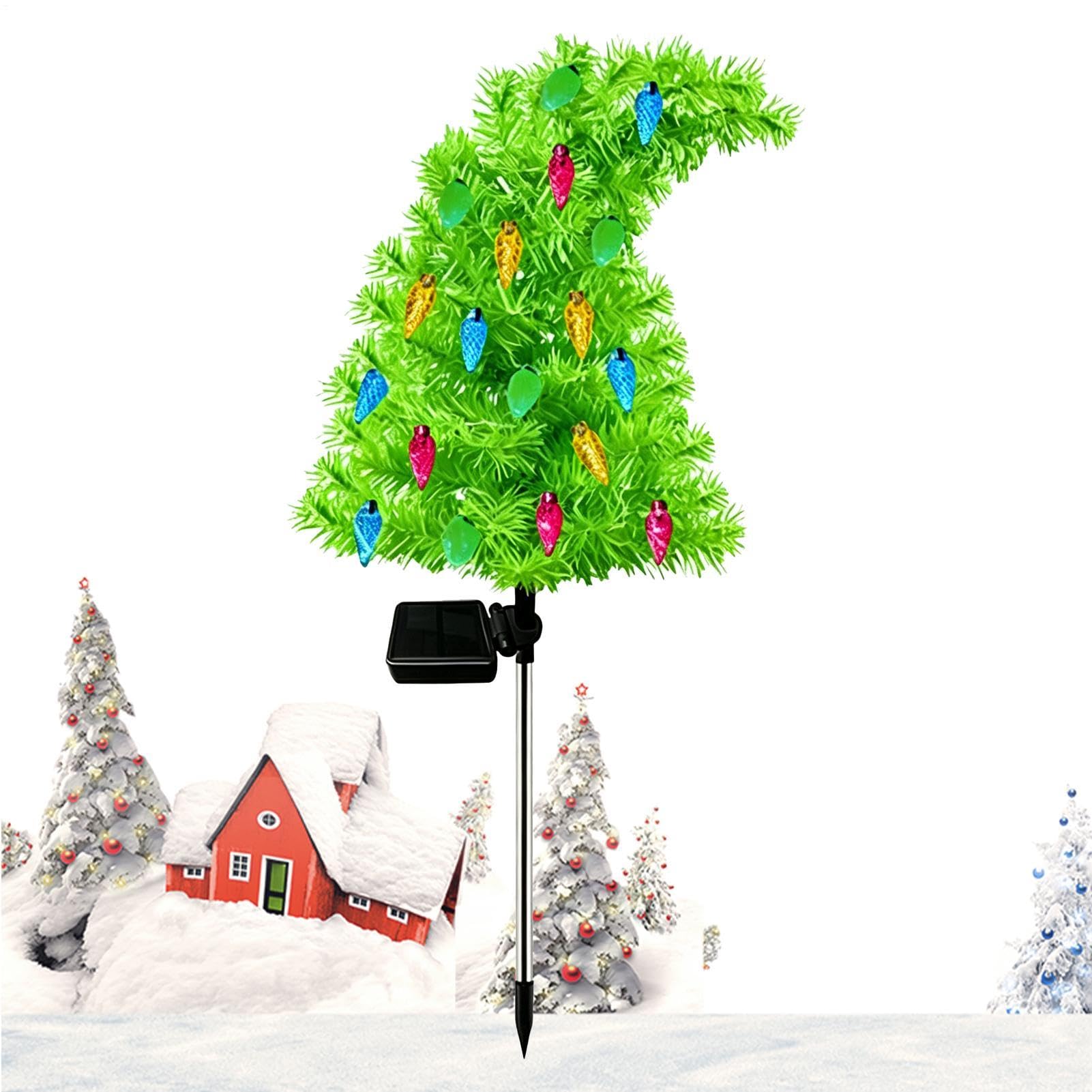 Luces solares de Navidad impermeables con diseño árbol torcido resistente a la intemperie 8