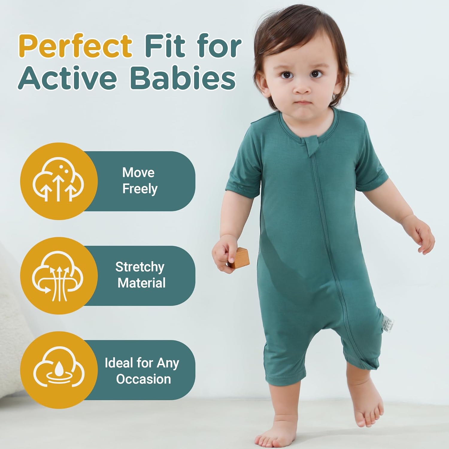 Baby Boys Girls Romper Short Sleeve Summer Jumpsuits - Image 3
