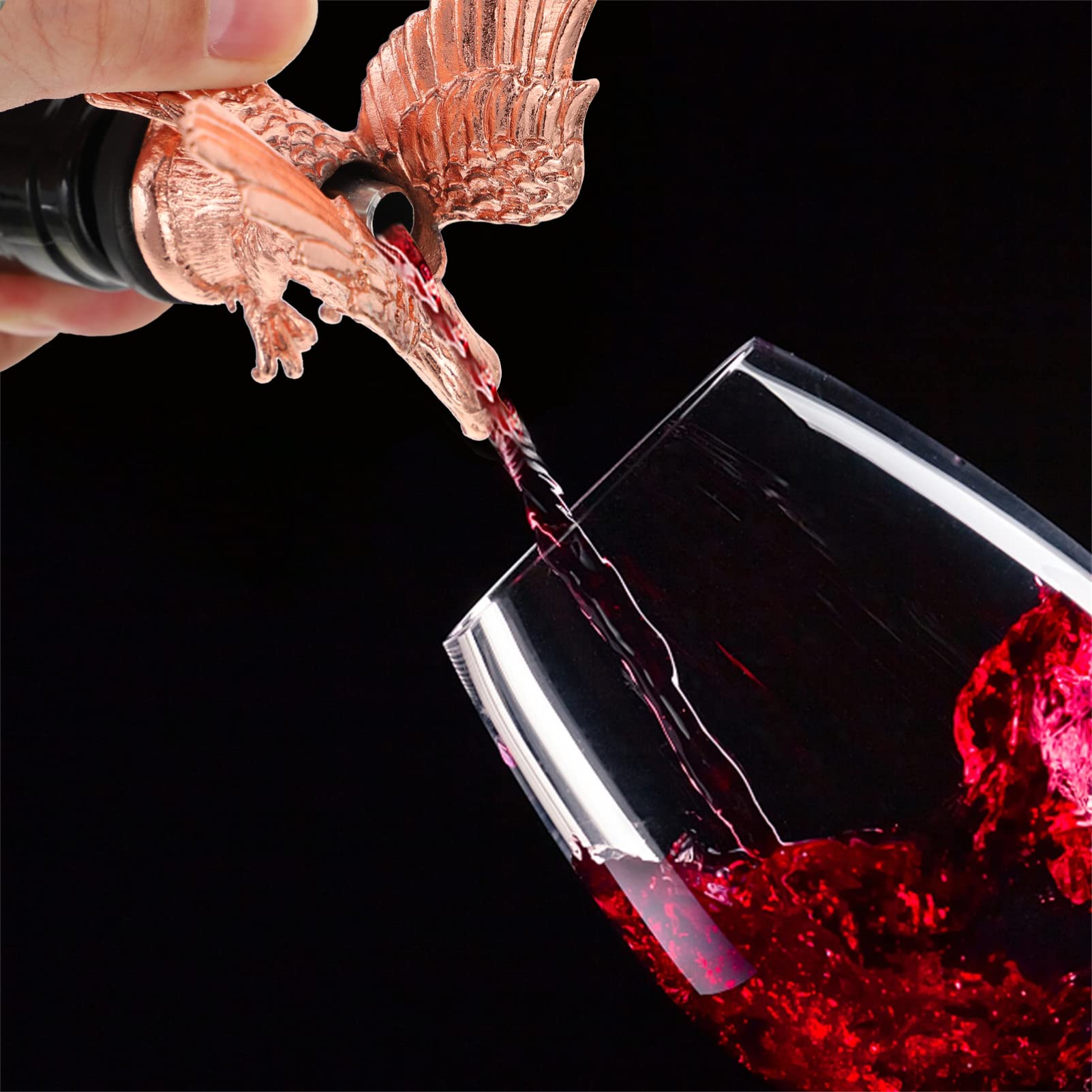 TOPBATHY Versetto per Vino in Lega di Zinco Tappo per Vino Testa D'aquila Testa D'aquila per Decorazione Riutilizzabile Durevole Sicuro e Sano Come Regalo per Riunioni di Famiglia o Amici