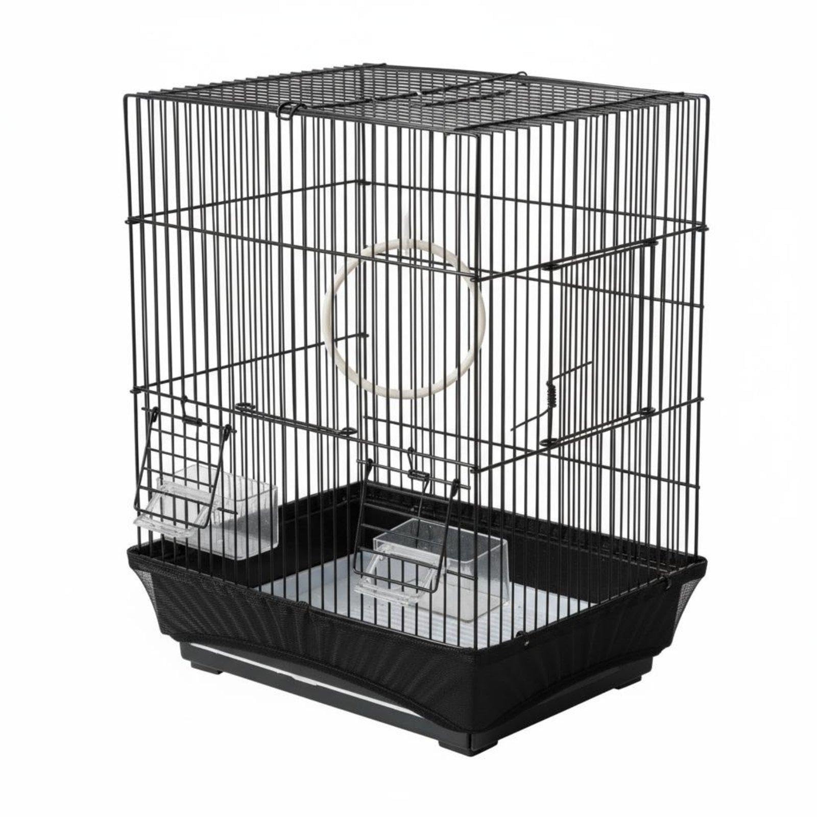CALANDIS Bird Cage Net Cover Reduces Mess Bird Cage Skirt Stretchable Design Birdcage Skirt Mesh Netting Black M | Cages | Bird Supplies-image-14