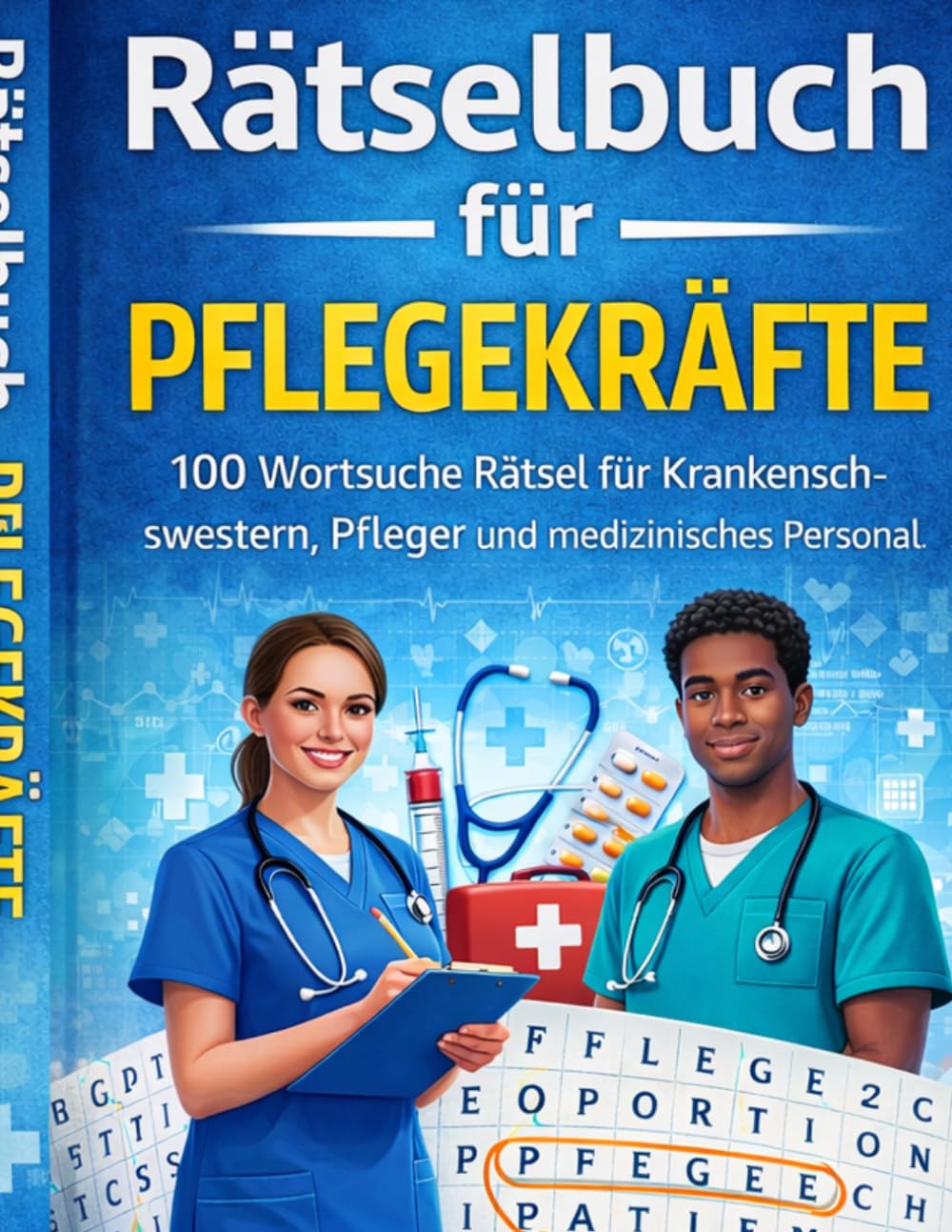 Rätselbuch für Pflegekräfte: 100 Wortsuche Rätsel rund um Pflege, Krankenhaus und Medizin – Entspannung nach dem Dienst