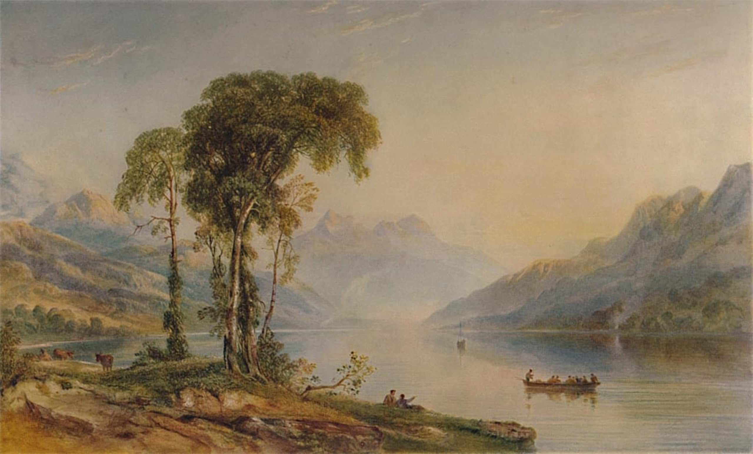 ARTXLXXBN Famous Art Print Poster Vintage Wall Art Ben Venue From Loch Achray by Vandyke Copley Fielding Canvas Art Poster for Home Decor 60x90cm