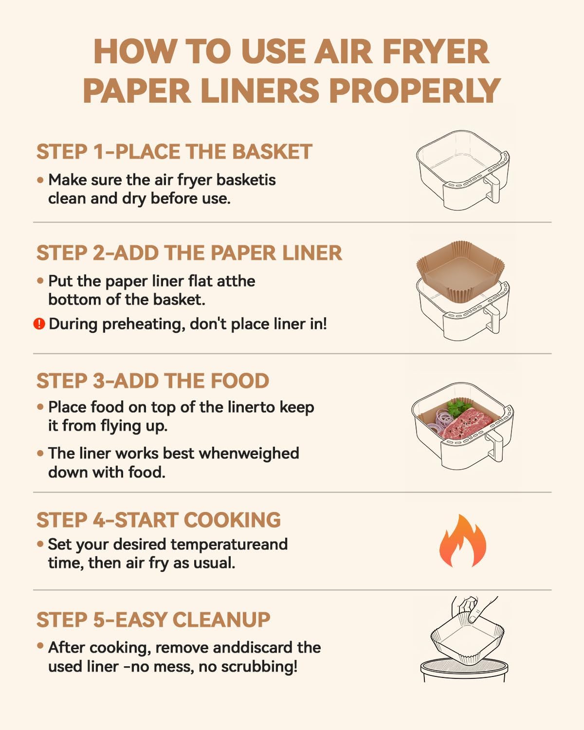 Large Air Fryer Paper Liners Compatible with Chefman Crispinator