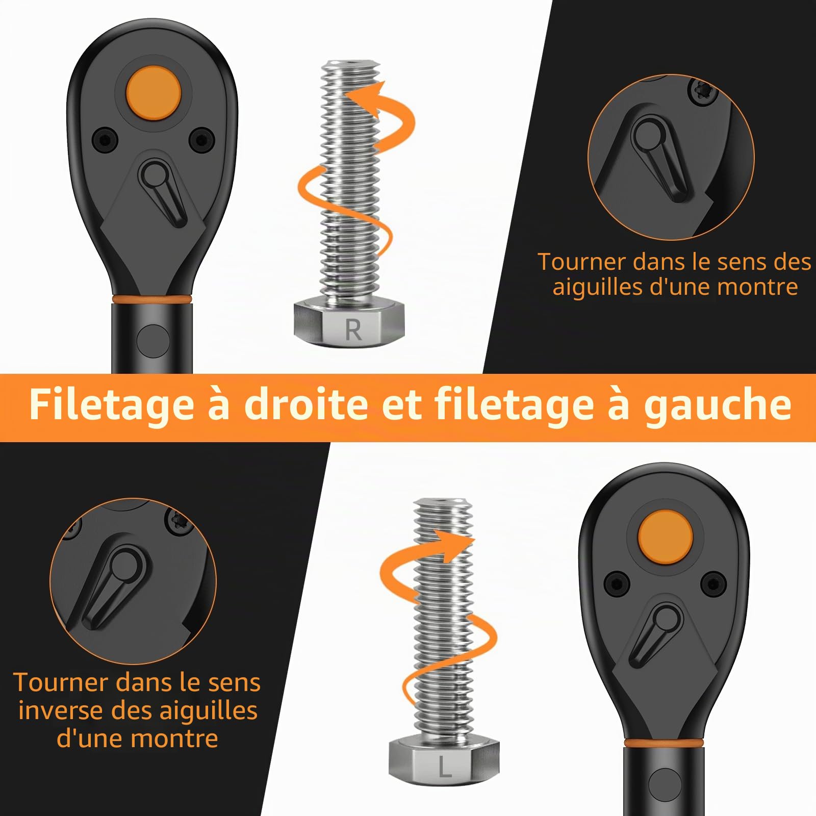 Clé Dynamométrique Moto 3/8 Pouces - Tête à Cliclet Réversible 72 Dents - Cle Dynamometrique 5-60 Nm - Adaptateur 3/8" Vers 1/4" - Joint Universel 3/8" - 75 mm Extension - pour Vélo, Moto et Voiture