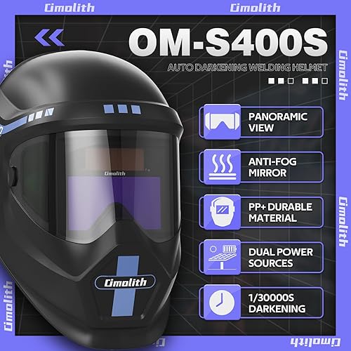 Miniatura 2 de Casco de soldadura de color verdadero 1111 con vista lateral, capucha de soldadura de oscurecimiento automático con energía solar, máscara de