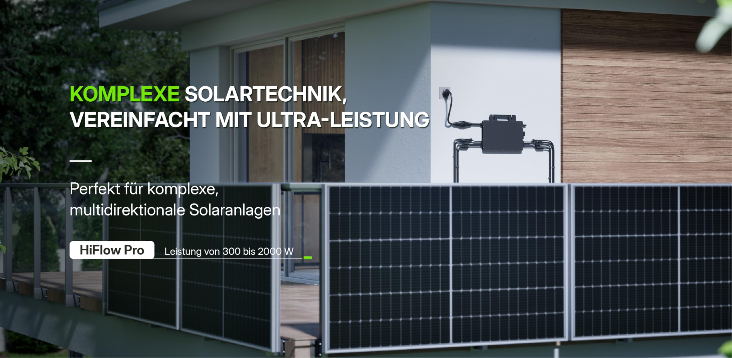 Hoymiles HiFlow/HiFlow Pro Mikroinwerter balkonowy, 800 W–2000 W – Wi-Fi i Bluetooth, Plug & Play, z kablem Schuko 5 m w zestawie (pełna stawka VAT, HiFlow 1600 Pro)