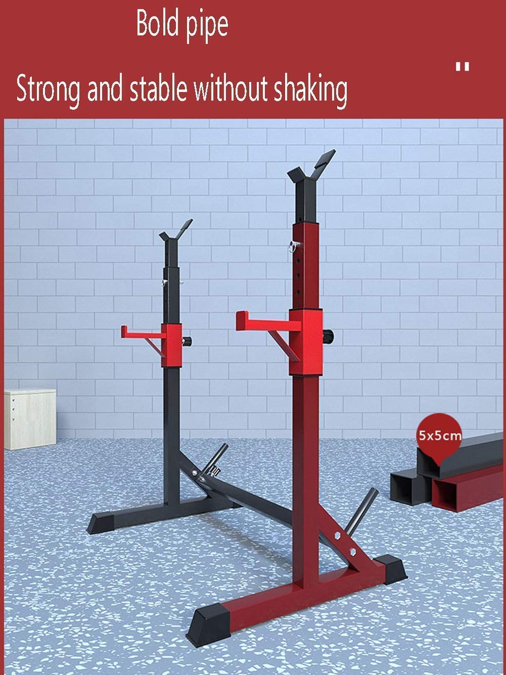 Stojak na sztangę – regulowany stojak do przysiadów i wyciskania na ławce, nośność 260 kg, sprzęt fitness, stojak na hantle