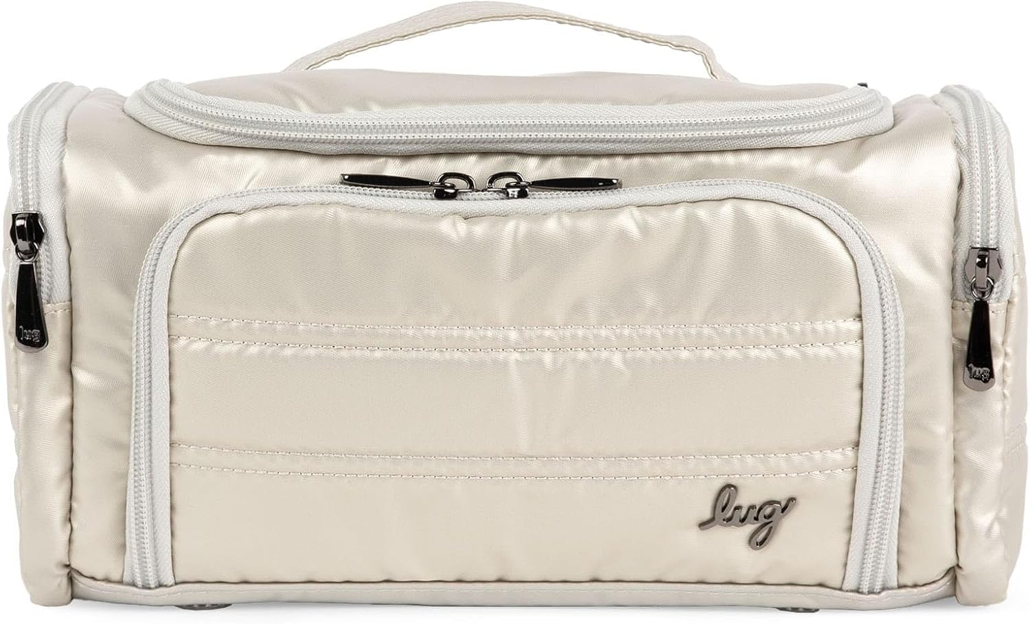 Lug Trolley Medium Cosmetic Case, METALLIC CHAMPAGNE