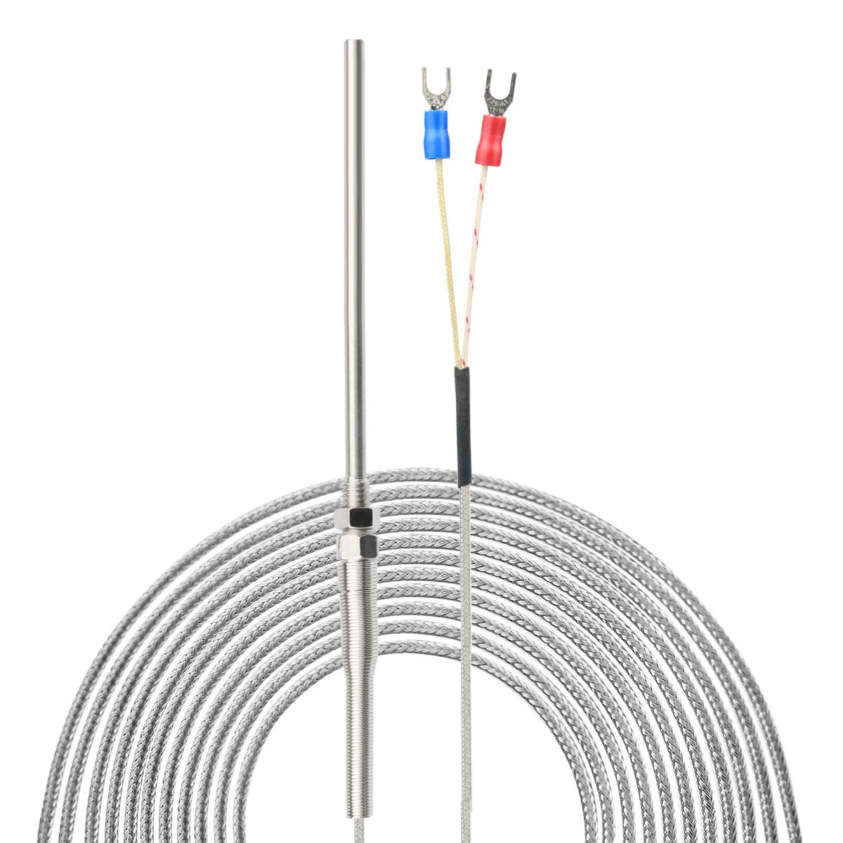 Xnrtop 2Pcs K Type 100x5mm 500°C Probe Thermocouple Temperature Sensor