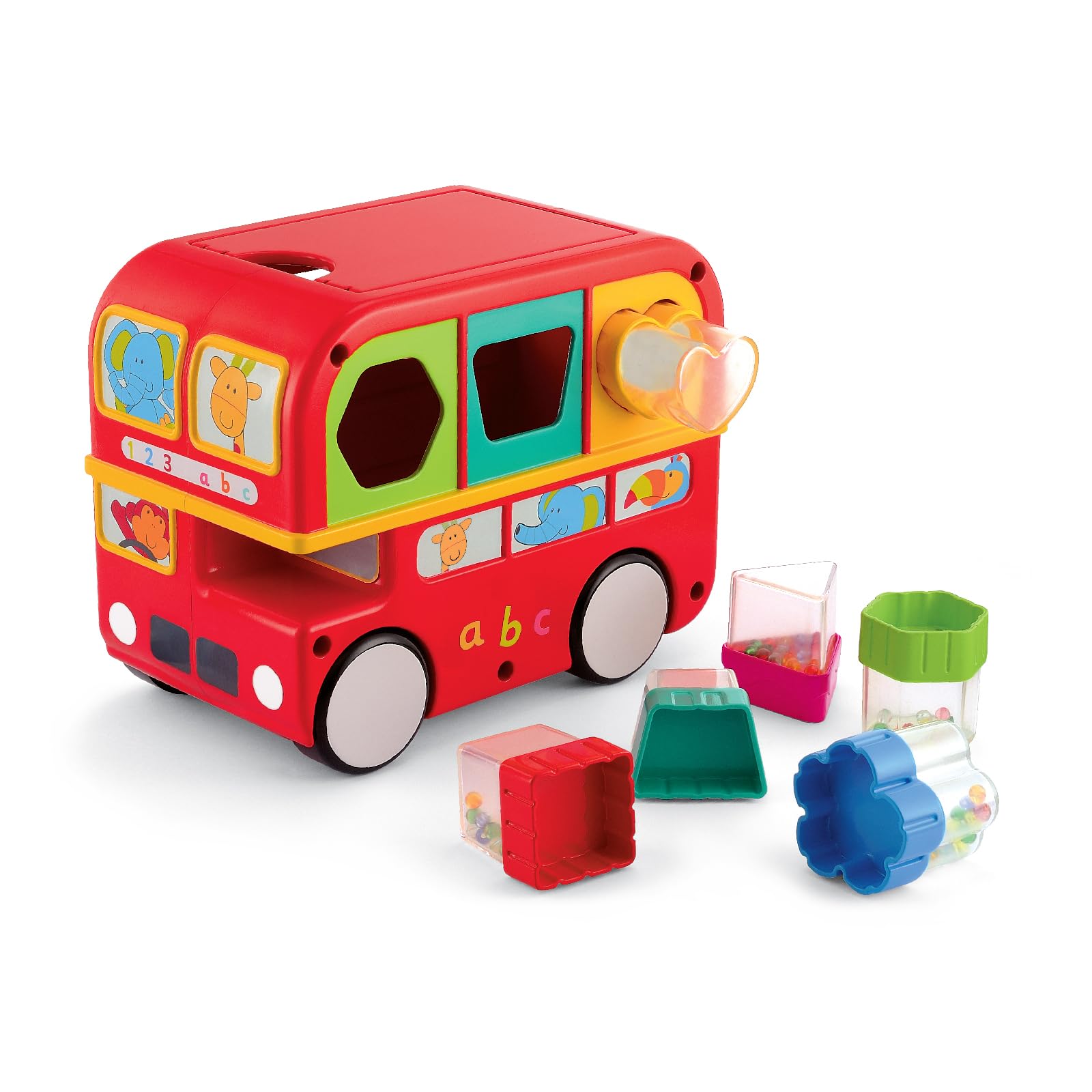 Giggles Funskool Shape Sorting Bus, Educational Push Along Toys for Kids, Encourages Learning & Development, Fun Activity for Babies, Gift Set for Kid, Age 6+ Months