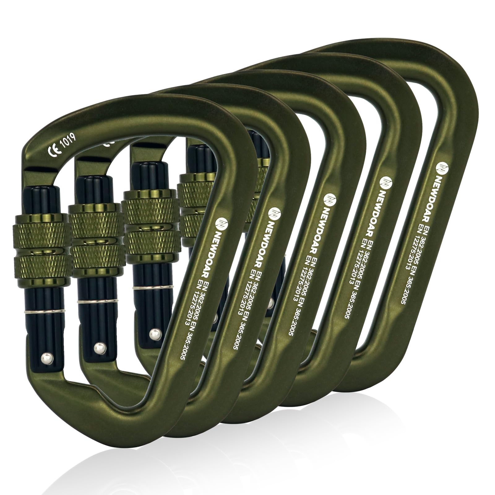 CE Certified 30kN-6744lbs Climbing Carabiner Professional, Heavy Duty D Screwgate Clip, f…