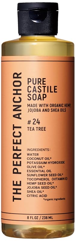 The Perfect Anchor Sabonete líquido Castile puro com óleo de tea tree, 240 mL