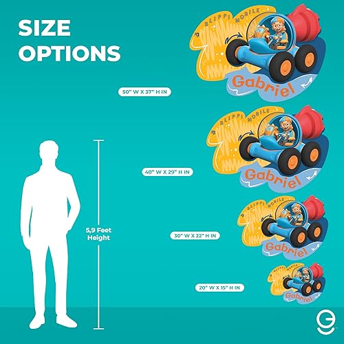 Miniatura 4 de EGD Blippi - Calcomanías de pared con nombre personalizado de fuente múltiple I Blippi y BlippiMobile, nombre personalizado para la decoración de la