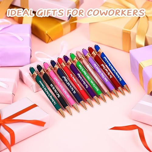 Miniatura 3 de Snarky - Bolígrafos divertidos de oficina, 12 bolígrafos de trabajo con citas sarcásticas negativas y sarcásticas divertidas con punta de lápiz