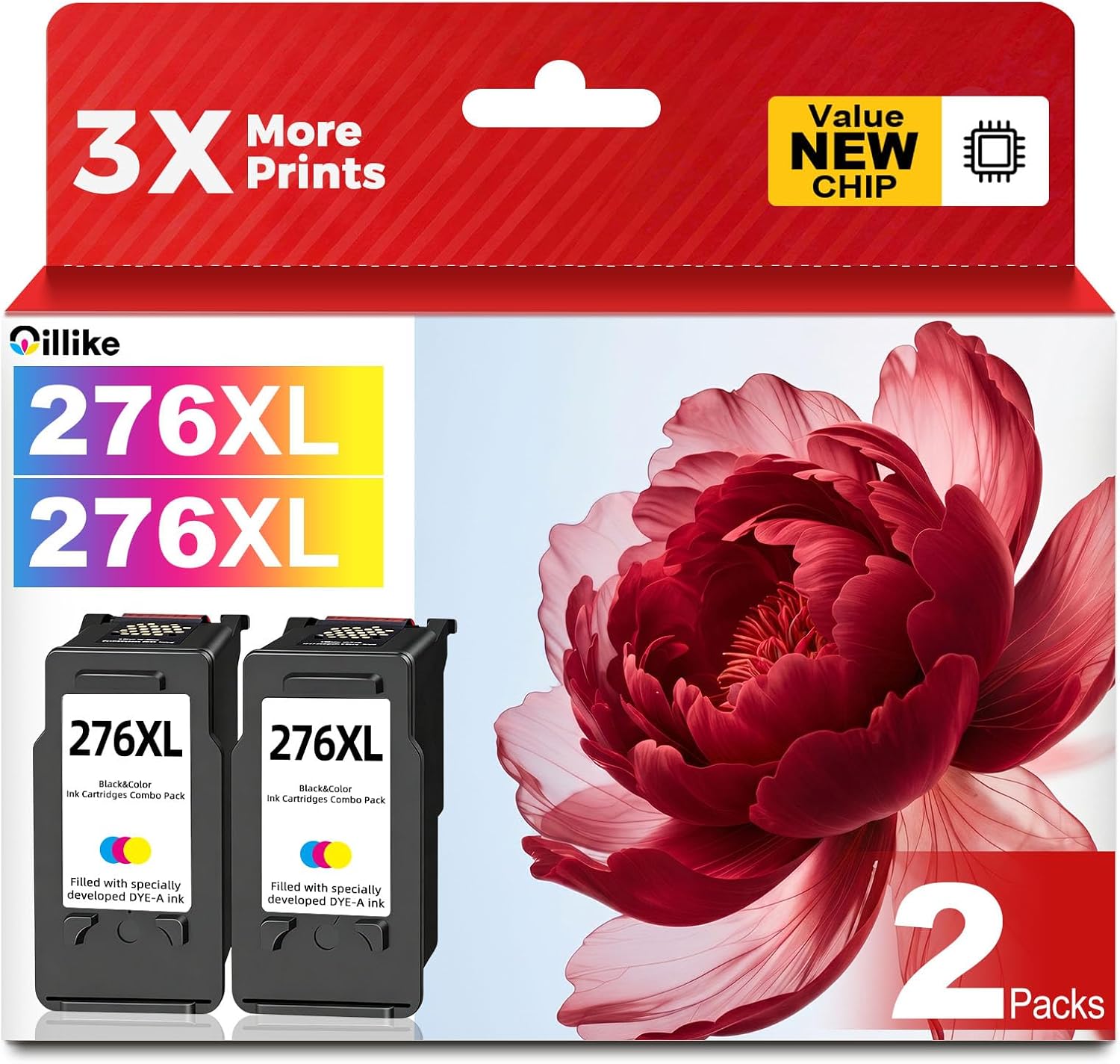 276XL Color Ink Cartridges Replacement for Canon 276 XL CL-276 2 Pack